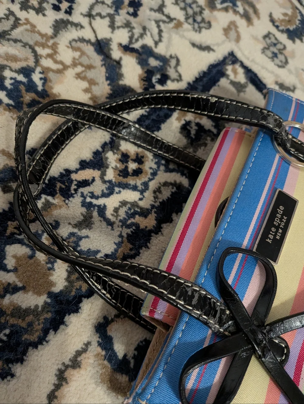 kate spade Multicolor Striped Canvas Tote
